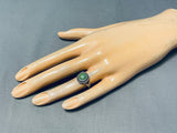 Charming Vintage Native American Navajo Cerillos Turquoise Sterling Silver Ring-Nativo Arts