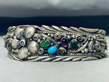 Native American Important Vintage Isleta Turquoise Sterling Silver Bracelet Signed-Nativo Arts