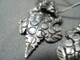 Marvelous Navajo Sterling Silver Toad Earrings Native American-Nativo Arts