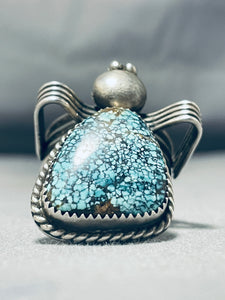 Huge Bug Whimsical Vintage Native American Navajo Spider Turquoise Sterling Silver Ring-Nativo Arts