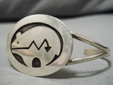 Detailed!! Vintage Native American Navajo Virg Reeder Bear Sterling Silver Bracelet-Nativo Arts