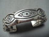 Phenomenal Heavy Vintage Native American Navajo Sterling Silver Heavy Bracelet-Nativo Arts