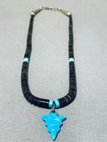 Native American Rare Vintage Santo Domingo Turquoise Sterling Silver Arrowhead Necklace-Nativo Arts