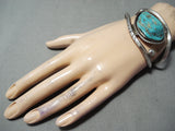 Opulent Vintage Native American Navajo Carlin Turquoise Sterling Silver Bracelet Old-Nativo Arts
