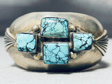 Rare Turquoise Mine Vintage Native American Navajo Sterling Silver Bracelet Cuff-Nativo Arts