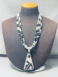 Best Vintage Native American Black And White Sterling Silver Necklace-Nativo Arts