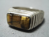 Unique Navajo Native American Tigers Eye Sterling Silver Ring-Nativo Arts