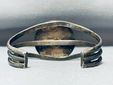 Sleepy Bear Vintage Native American Navajo Inlay Sterling Silver Bracelet Cuff-Nativo Arts