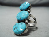 Benny Touchine Vintage Native American Navajo Turquoise Sterling Silver Ring-Nativo Arts