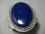 Important Zuni Native American Lapis Sterling Silver Bracelet-Nativo Arts