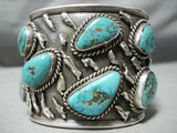 Museum Vintage Native American Navajo Sterling Silver Slag Turquoise Bracelet Old-Nativo Arts