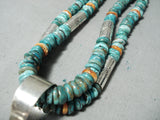 Native American Important Dan Coriz Santo Domingo Green Turquoise Sterling Silver Necklace-Nativo Arts