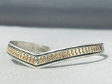 Marvelous Vintage Native American Navajo Sterling Silver And 14k Gold Bracelet-Nativo Arts