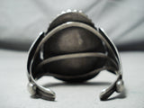 Huge Vintage Native American Navajo Green Turquoise Sterling Silver Bracelet-Nativo Arts