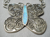 Best Philander Begay Vintage Native American Navajo Butterfly Sterling Silver Opal Necklace-Nativo Arts