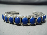 Native American Heavy Orville Tsinnie Lapis Sterling Silver Bracelet Cuff Old-Nativo Arts