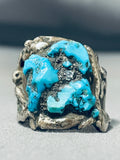 Native American Magnificent Vintage Powerful Turquoise Sterling Silver Ring-Nativo Arts