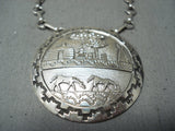 Jeffrey Brown Navajo Sterling Silver Storyteller Necklace Native American-Nativo Arts