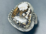 One Of The Best Ever Native American Navajo White Agate Sterling Silver Bracelet-Nativo Arts