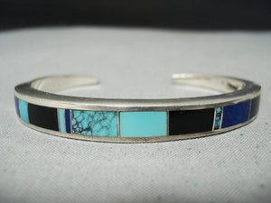 Important Ray Tracey Vintage Native American Navajo Turquoise Sterling Silver Bracelet-Nativo Arts