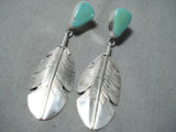 Dynamic Navajo Royston Turquoise Sterling Silver Earrings Native American-Nativo Arts