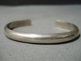 Thick Hand Tooled Vintage Native American Navajo Sterling Silver Bracelet Cuff Old-Nativo Arts