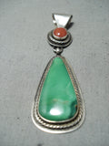 Tommy Jackson Vintage Native American Navajo Damale Turquoise Sterling Silver Pendant Old-Nativo Arts