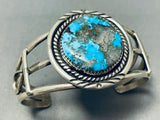 Rare Old Deposit Morenci Turquoise Vintage Native American Navajo Sterling Silver Bracelet-Nativo Arts