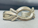 Important Master Caster Vintage Native American Navajo Signed Sterling Silver Heavy Bracelet-Nativo Arts