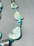 Turquoise Sun Longer Native American Navajo 34 Inch Sterling Silver Necklace-Nativo Arts