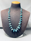 Native American Breathtaking Vintage Santo Domingo Kingman Turquoise White Shell Necklace-Nativo Arts