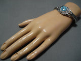 Tremendous Vintage Native American Navajo Spiderweb Turquoise Sterling Silver Bracelet Old Cuff-Nativo Arts