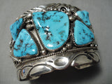 Colossal Vintage Native American Navajo 5 Sleeping Beauty Turquoise Sterling Silver Bracelet-Nativo Arts