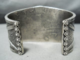 Heavy Navajo Native American Old Kingman Turquoise Sterling Silver Bracelet-Nativo Arts