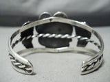 Rare Blue Diamond Turquoise Vintage Native American Navajo Sterling Silver Bracelet-Nativo Arts