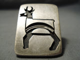 Museum Authentic Vintage Navajo Native American Hopi Petroglyph Sterling Silver Ring Old-Nativo Arts