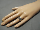 Native American Art In The Details Thicker Vintage Navajo Sterling Silver 14k Gold Ring-Nativo Arts