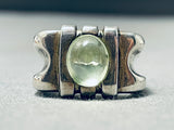 Native American Stunning Vintage Apache Peridot Sterling Silver Thick Heavy Ring-Nativo Arts