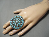 Fabulous Vintage Native American Navajo Turquoise Sterling Silver Ring Old-Nativo Arts
