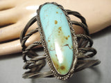 Opulent Vintage Native American Navajo Natural Royston Turquoise Sterling Silver Bracelet Old-Nativo Arts