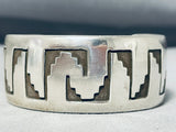 Fantastic Vintage Native American Hopi Sterling Silver Bracelet Signed-Nativo Arts