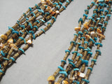 Amazing Vintage Native American Navajo Turquoise Shell Sterling Silver Necklace Old-Nativo Arts