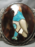 One Of Best Vintage Native American Zuni Santo Domingo Turquoise Sterling Silver Bird Bracelet-Nativo Arts
