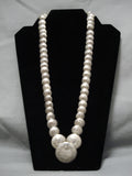 Native American Hand Tooled Graduating Sterling Silver Flat Bead Necklace Old-Nativo Arts