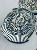 517 Gram Important Vintage Native American Navajo Precise Detail Sterling Silver Concho Belt-Nativo Arts