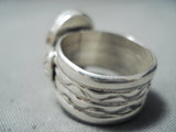 Dramatic Navajo Lapis Sterling Silver Ring Native American-Nativo Arts