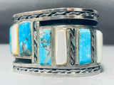 One Of The Best Vintage Native American Navajo Turquoise Channel Sterling Silver Bracelet-Nativo Arts