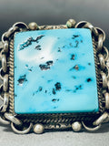 Squared Turquoise Vintage Native American Navajo Sterling Silver Leaf Bracelet-Nativo Arts