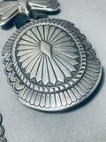 Heavy Detailed 310 Grams Vintage Native American Navajo Sterling Silver Concho Belt-Nativo Arts
