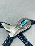 Cowboy Boot!! Vintage Native American Navajo Turquoise Sterling Silver Bolo Tie-Nativo Arts